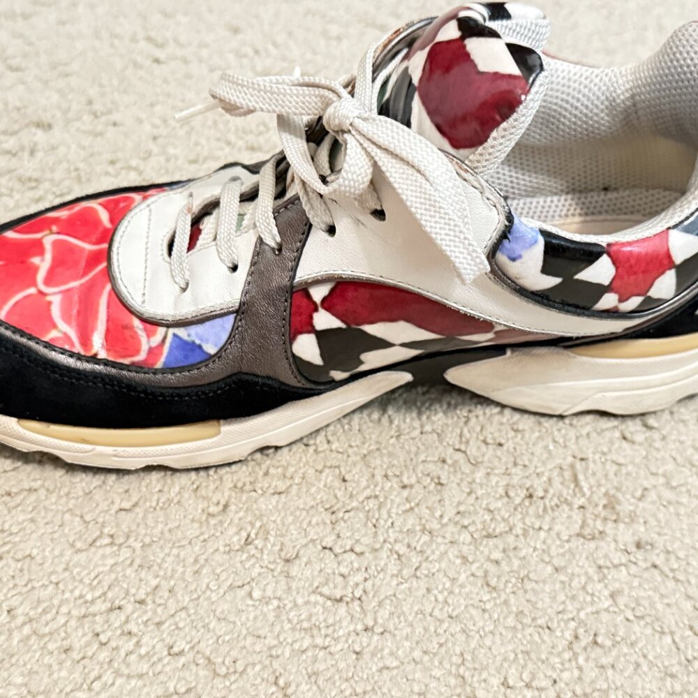 $1869 Authentic CHANEL Made in ITALY Women's Multi-Colors Low Trainers Sz.38 - Picture 11 of 12